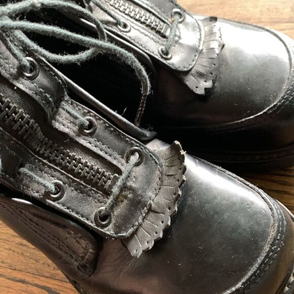 Vibram RRO black leather hard core steel toe boots Union made USA woman’s 7 - Picture 10 of 13